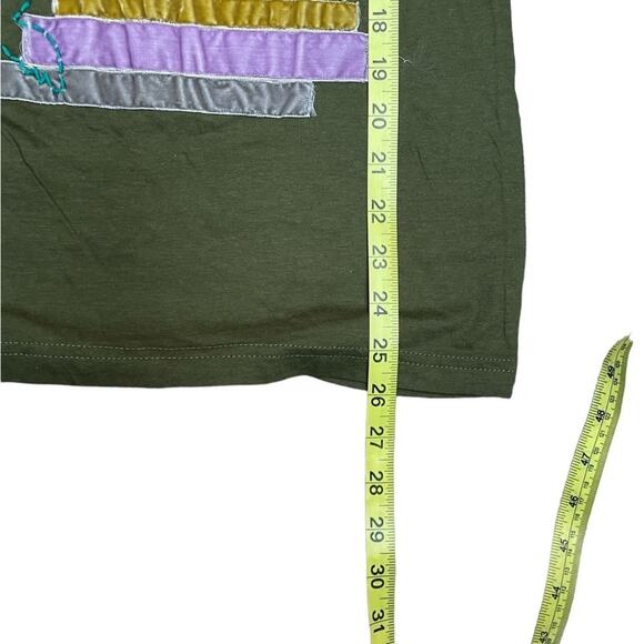NWT Inner Child Handmade Design green fitted tee size large boho - Picture 3 of 8